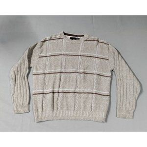 Bill Blass Men’s XXL Sweater Crewneck Striped Sweatshirt Cotton Blend